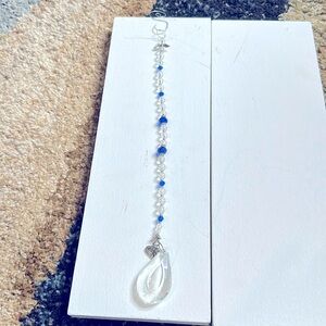 Angel's Rainbows Born From Loss Suncatchers Angel Wings & Heart Blue and Clear